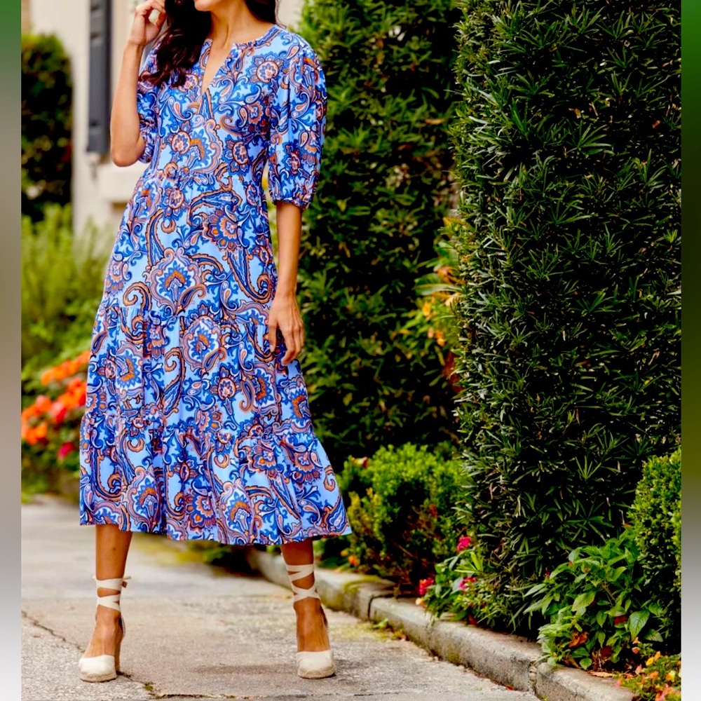 Jordana Jude Cloth Dress - Palm Beach Paisley Bluebell - XS